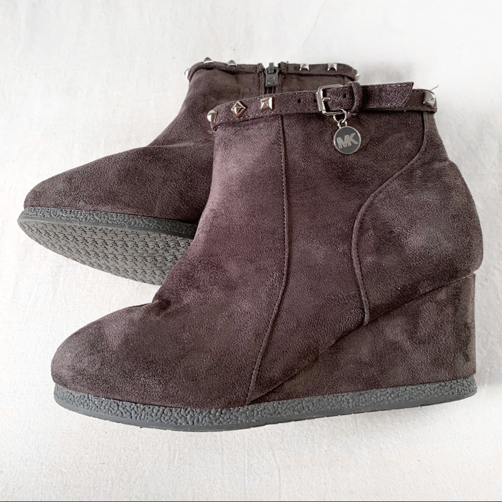 Gray studded Michael Kors booties